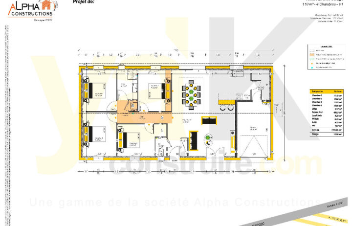 votre maison de 110m2 sur un terrain de 1600m2 sur la commune de La Sauvetat-sur-Lède au prix de 217000€ avec Alpha Constructions